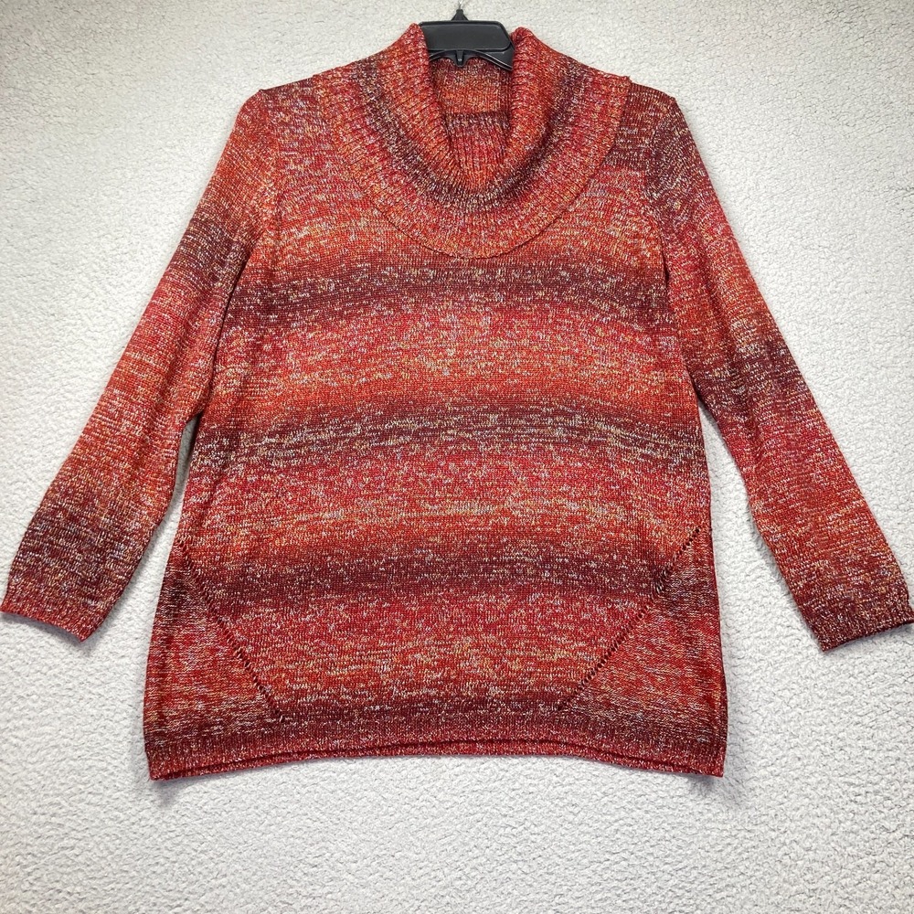 Avenue Sweater Womens 14/16‎ Brown Ombre Cowl Neck Stretch Comfort Long Sleeve